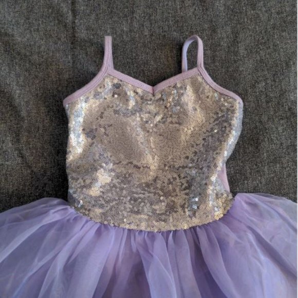 Fly Pig Sequin Dance Recital Outfit Purple Toddler Tutu Leotard Skirt Kids 3-5 - Picture 4 of 8